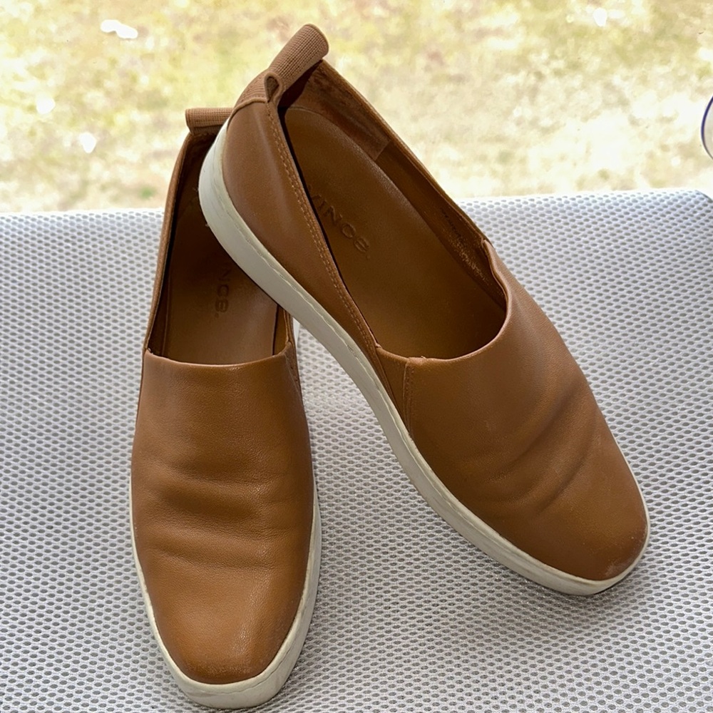 Vince Leather Slip On Lifted Loafer